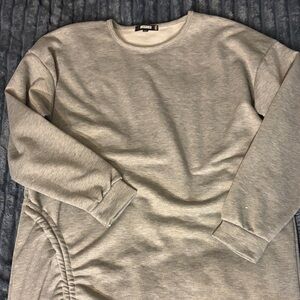 Light Gray Crewneck Sweatshirt Dress